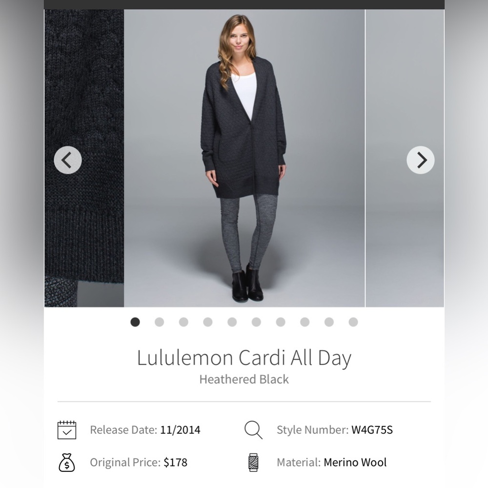 Lululemon Cardi All Day
Heathered Black